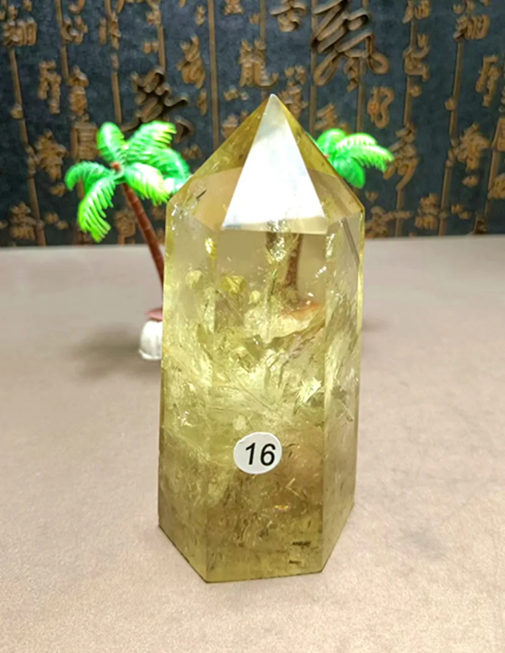 Natural Smok Yellow Crystal Quartz Energy Gem, Crystal Dot, Square Tablet, Reiki Crystal Tower, Home Decoration Treatment