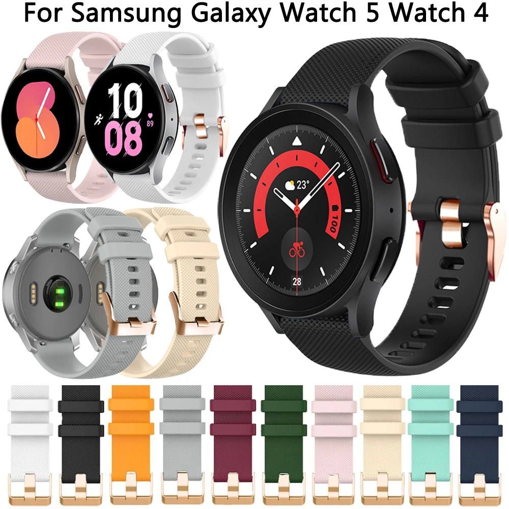 Smartwatch Band Belt For Samsung Galaxy Watch 5 Pro 45mm 20mm Bracelet Watch5 Watch 4 40mm 44mm classic 42mm 46mm Silicone Strap