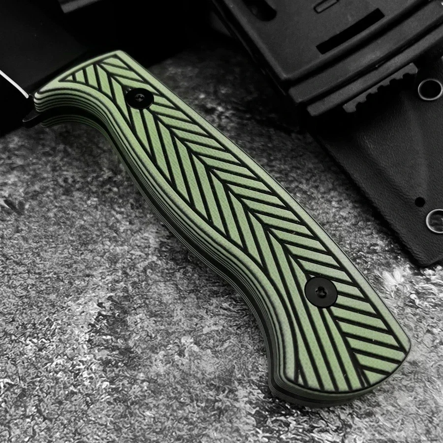 الأخضر المهنية سكين هنتر 8Cr13Mov شفرة ثنائي اللون G10 مقبض عالية صلابة بقاء المحمولة الدفاع عن النفس سكينة تكتيكية