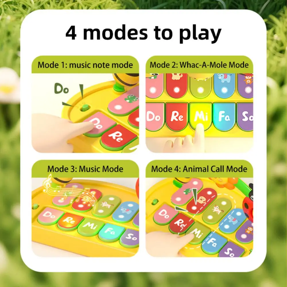 Giocattolo per pianoforte musicale in plastica Puzzle Montessori Strumento musicale per insetti Giocattoli per strumenti musicali interattivi multifunzionali