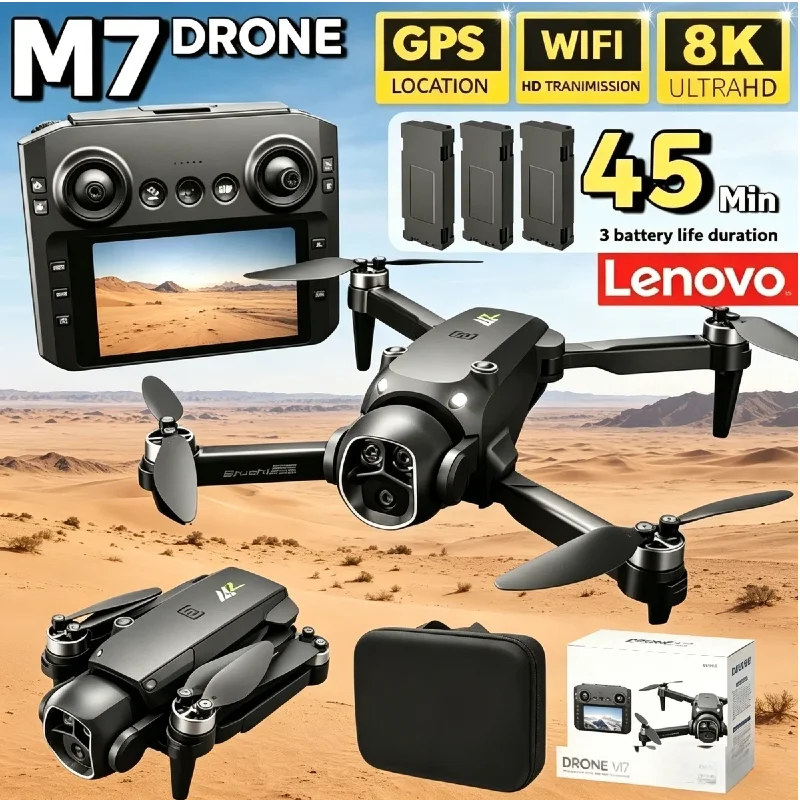 

Дрон Lenovo M7 RC с двойной камерой 8K HD, профессиональный квадрокоптер для аэрофотосъемки, игрушка-подарок для мальчиков