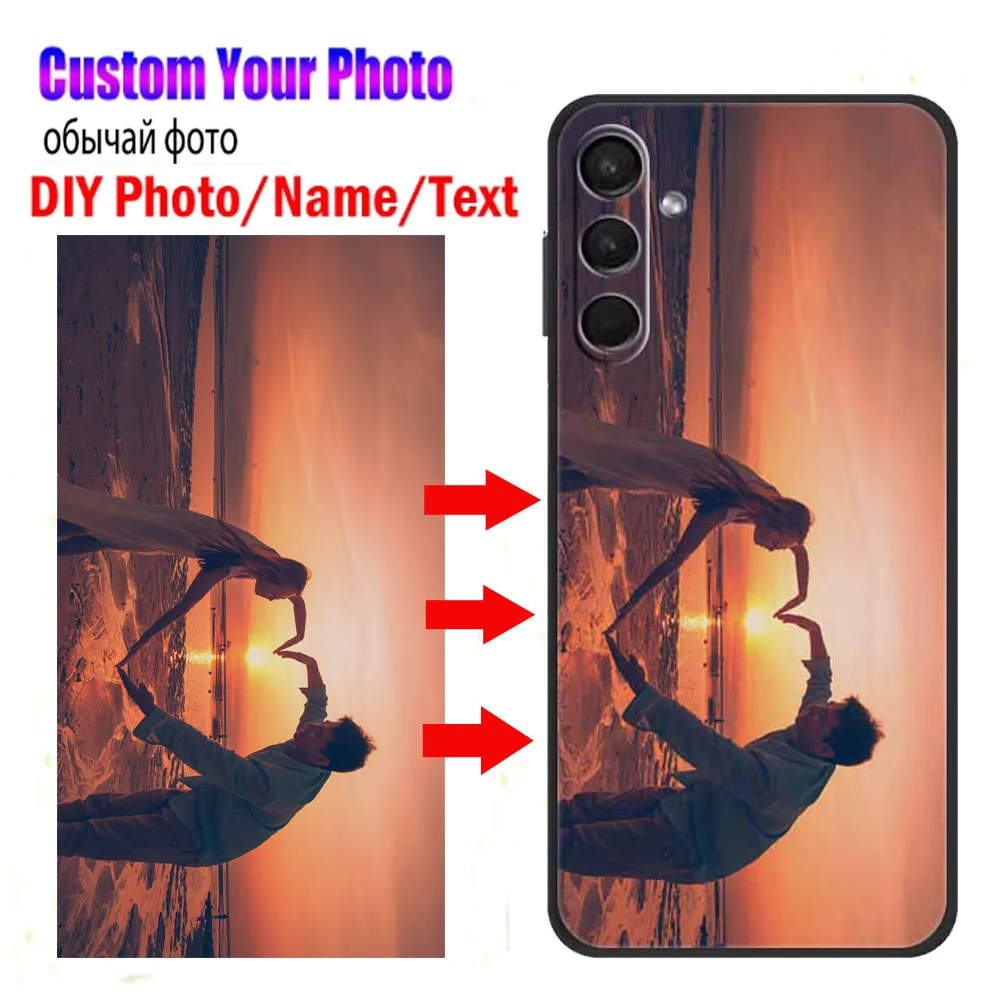 Custom Personalised Photo Case For Samsung Galaxy A24 A34 A54 A14 M14 S22 S23 Plus A20S Silicone Cover Picture Gadget Phone Etui