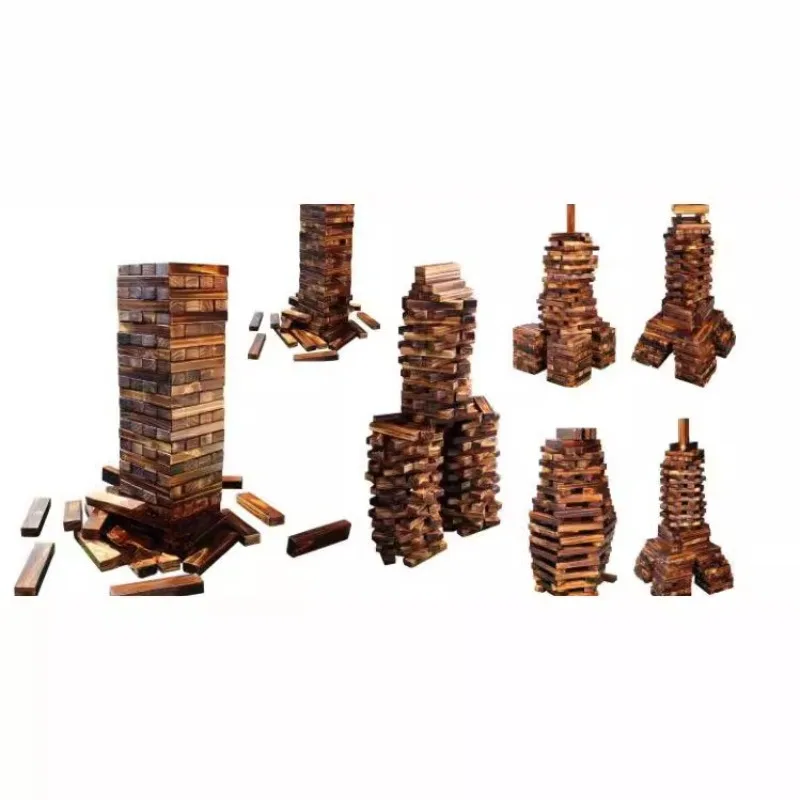 Outdoor stacked high carbon building block 400 pieces.