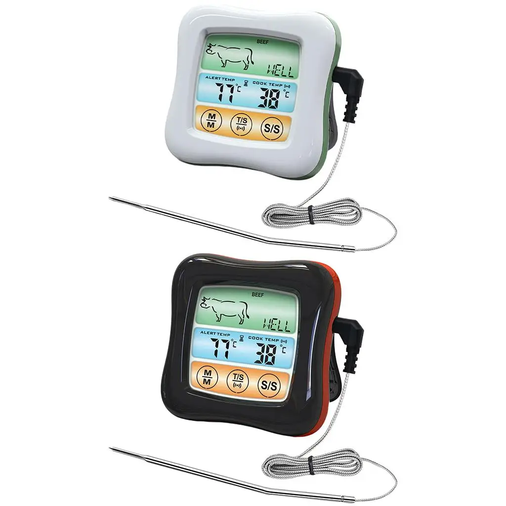 Meat Thermometer for Cooking for Meat Poultry Fish Clock with Timer Function