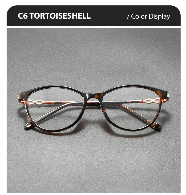 Neue Modische Markendesign Retro Katzenaugen-Rahmen Kurzsichtigkeits-Brille mit Sehstärke Photochromatisch Anti-Blaulicht Damen Astigmatismus-Brillen – Detail 20