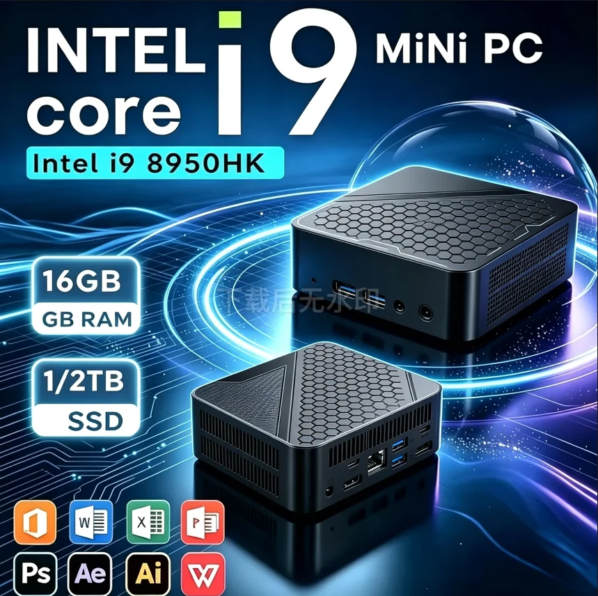 2026 인텔 코어 I9-8950HK 게이밍 미니 PC 16GB 램 1TB/2TB SSD 4K WiFi6 BT5.2 컴팩트 미니 데스크탑 컴퓨터 (사무용/게이밍용)