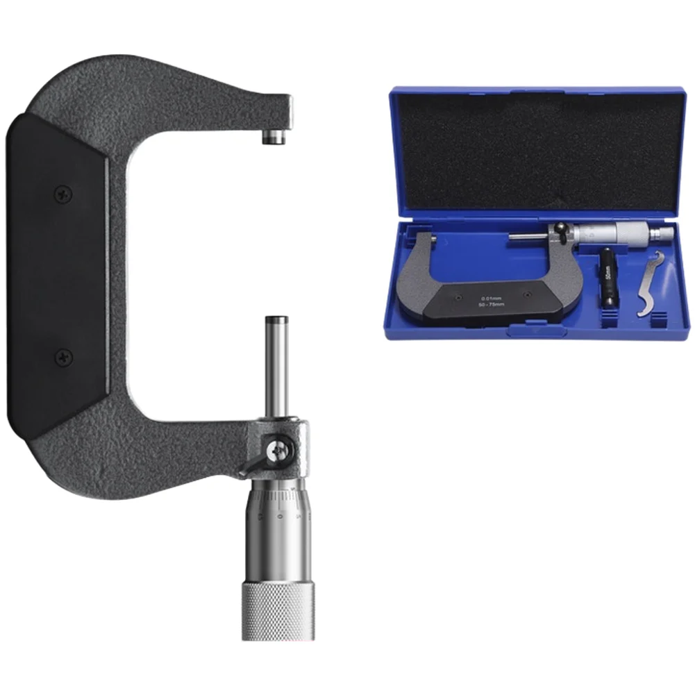 1 Piece 0-100mm Mechanical Micrometer 0.01mm Resolution High Accuracy Steel External Diameter Measuring Tool For Industrial Use