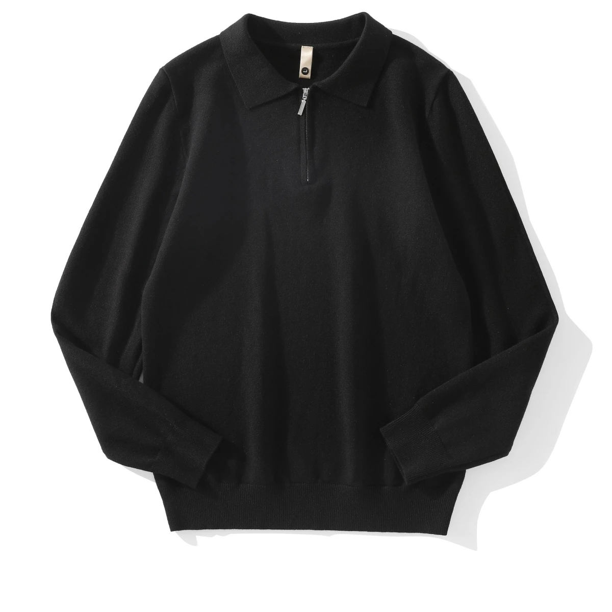 

Модный цветной вязаный свитер, мужской приталенный свитер на молнии с длинным воротником-стойкой, теплый повседневный свитер из полиэфирного волокна