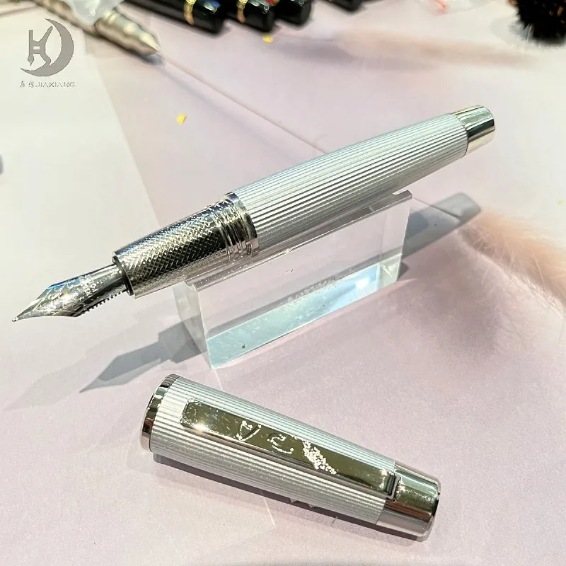 

Black /Silver Fountain pen with M nib Classic Heavy design with Converter Best Metal Pen Gift for Men & Women Professional Execu