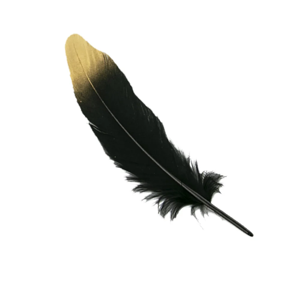 

50Pcs Black Gold Natural Goose Metal Sprayed DIY Craft Supplies Bohemia Garland Wedding Party Decoration