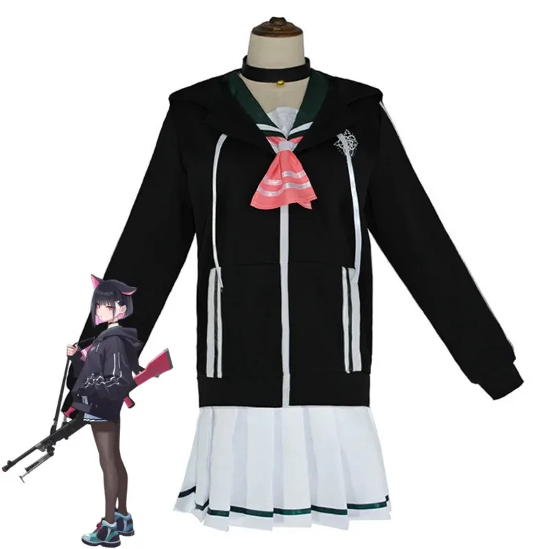 Juego archivo azul la animación Kyoyama Kazusa disfraz Cosplay Abrigo con capucha blanco JK uniforme de marinero falda mujer Sexy traje de fiesta;