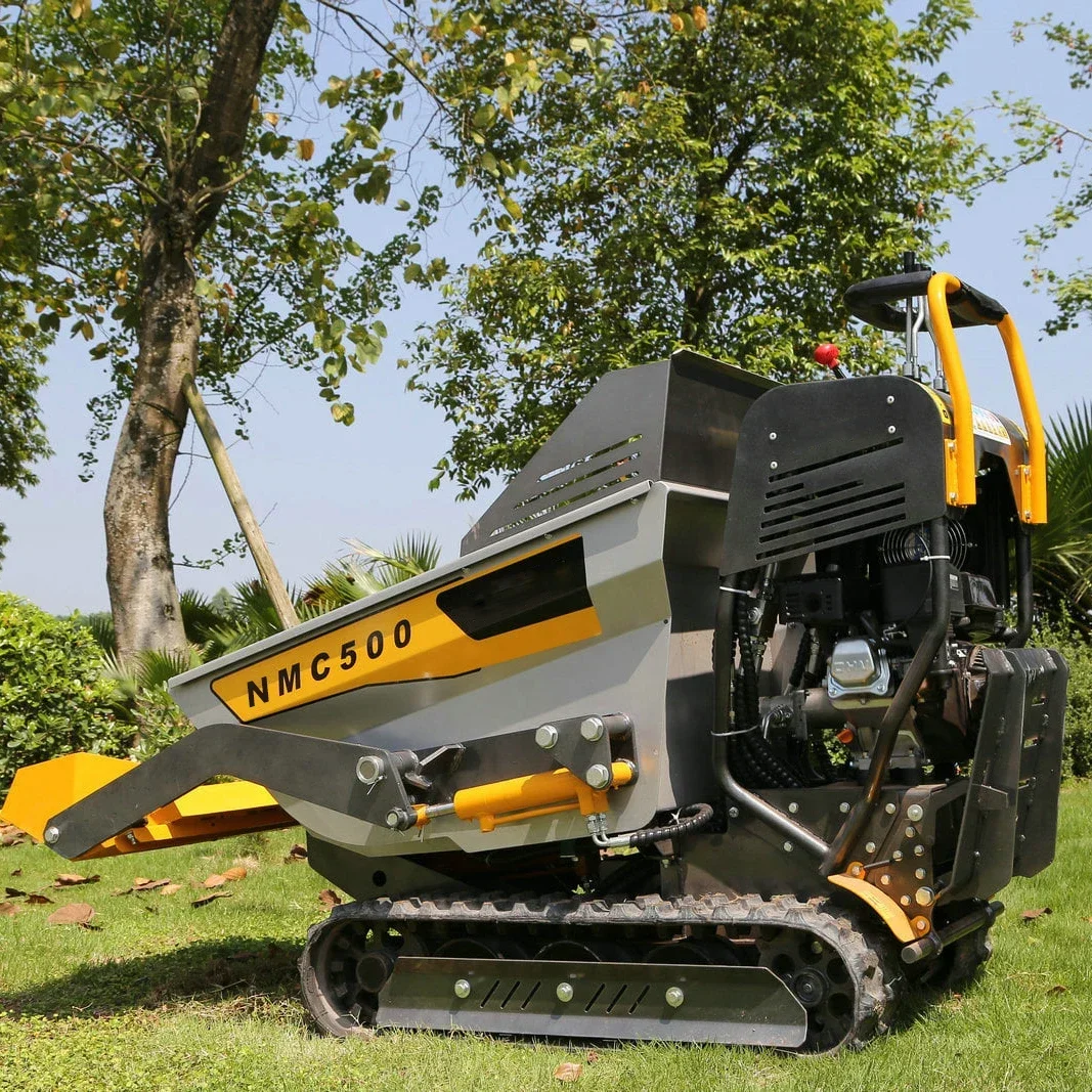 - Mini dumper cingolato con caricamento automatico in Cina, dumper in gomma da 500 kg, 800 kg, 1000 kg
