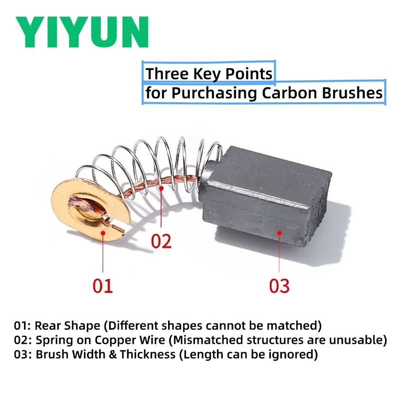 Carbon Brushes For Angle Grinder /Hand Drill /Circular Saw /Rotary Hammer / Sander Universal Replacement Power Tool Carbon Brush view 4