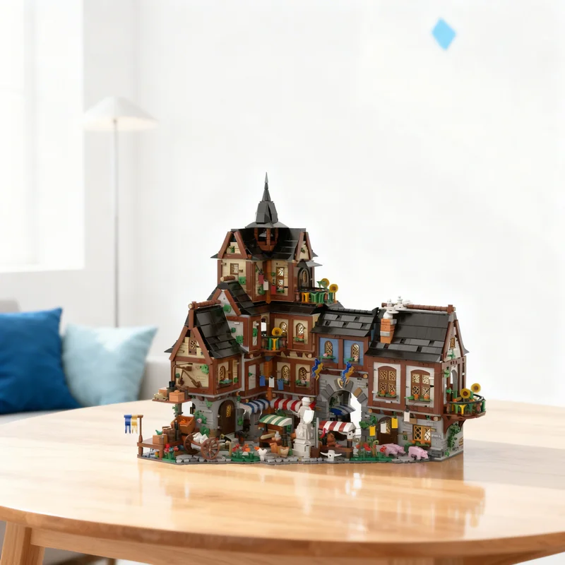 

4658pcs MOC Castle Medieval Town Centre Model Building Blocks Christmas Gift Idea Brick Assemble Birthday 3D Craft Education