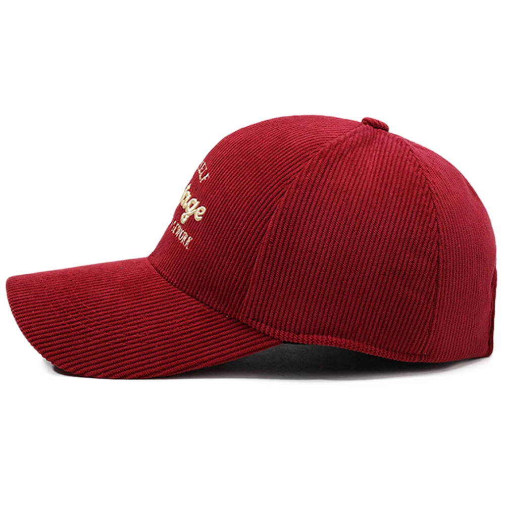 FS Brand Red Brown Corduroy Cap For Men Stylish 3D Letter Women Baseball Caps Summer Streetwear Trucker Hat Bone Masculino 2026