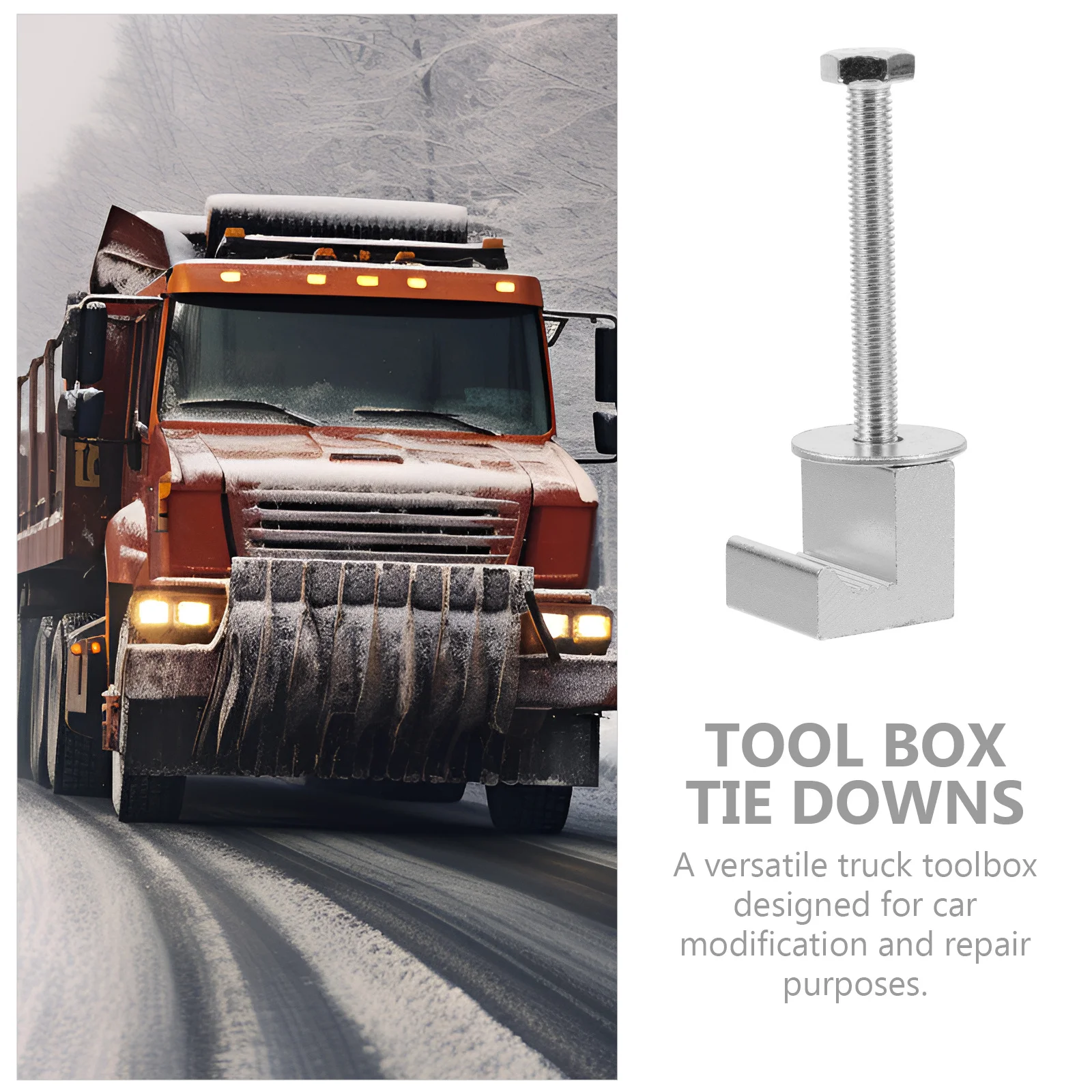 

4Pcs Truck Toolbox Clamp J Hooks Heavy Duty Mounting Kit Versatile Tool Box Fixer for Pickup Bed Track J Hooks