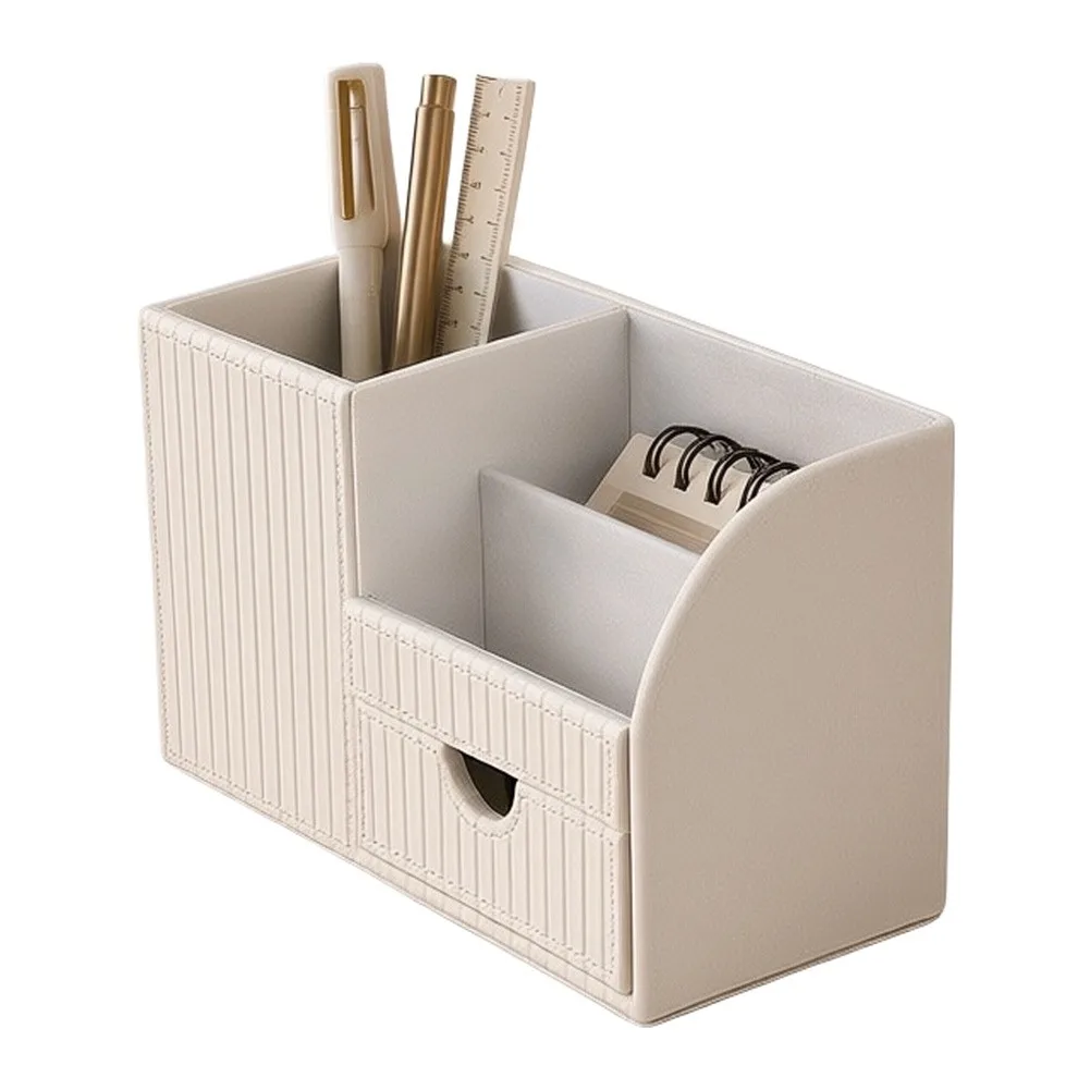 For Special Event Gifts Office Supplies Storage PU Leather Desk Storage MDF Core Construction Elegant Vertical Texture