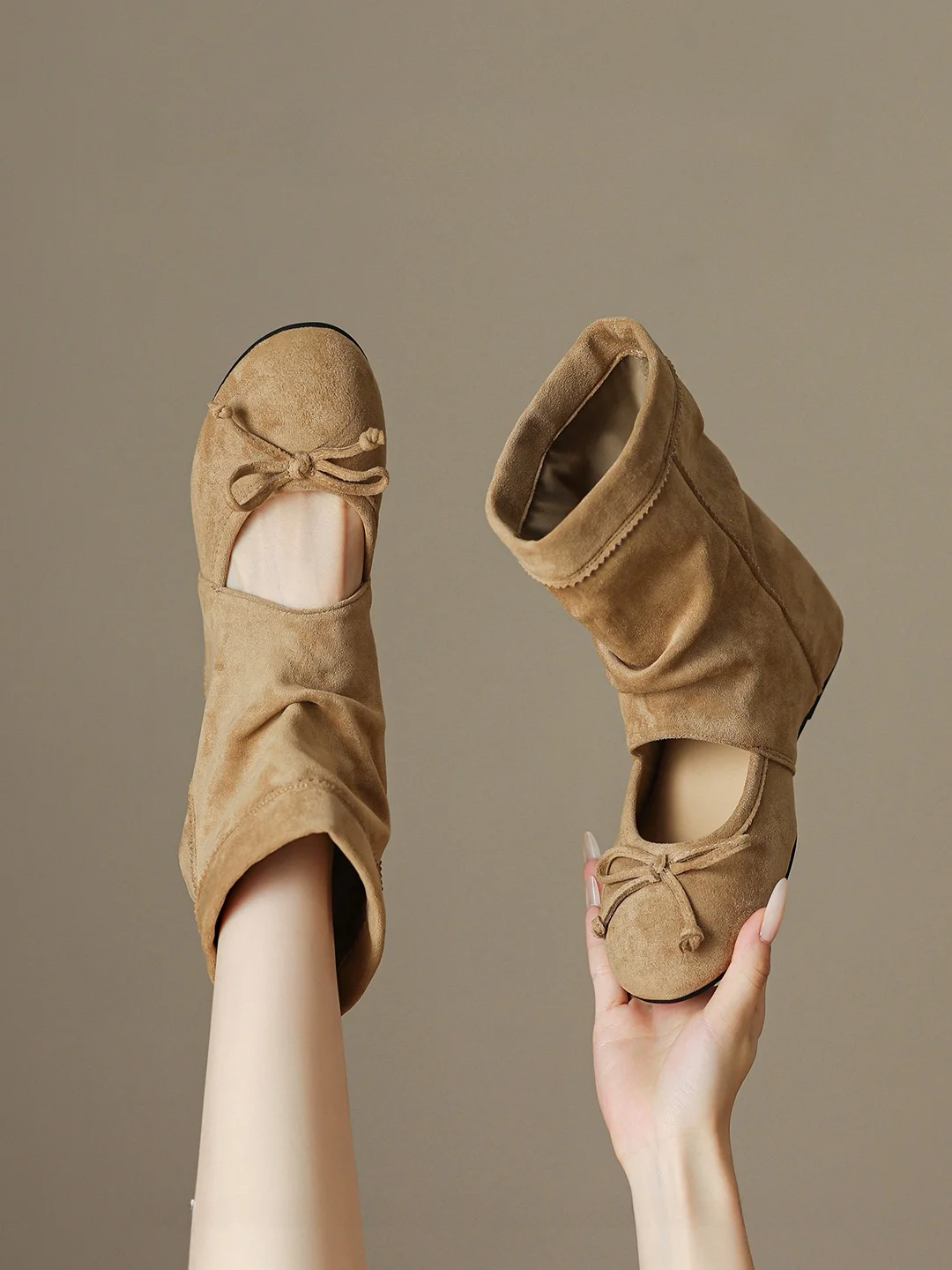 women's-roman-style-ballet-flats-high-heel-hollow-out-sandals-fashionable-summer-wear-outer-slip-on-round-toe-rubber-sole