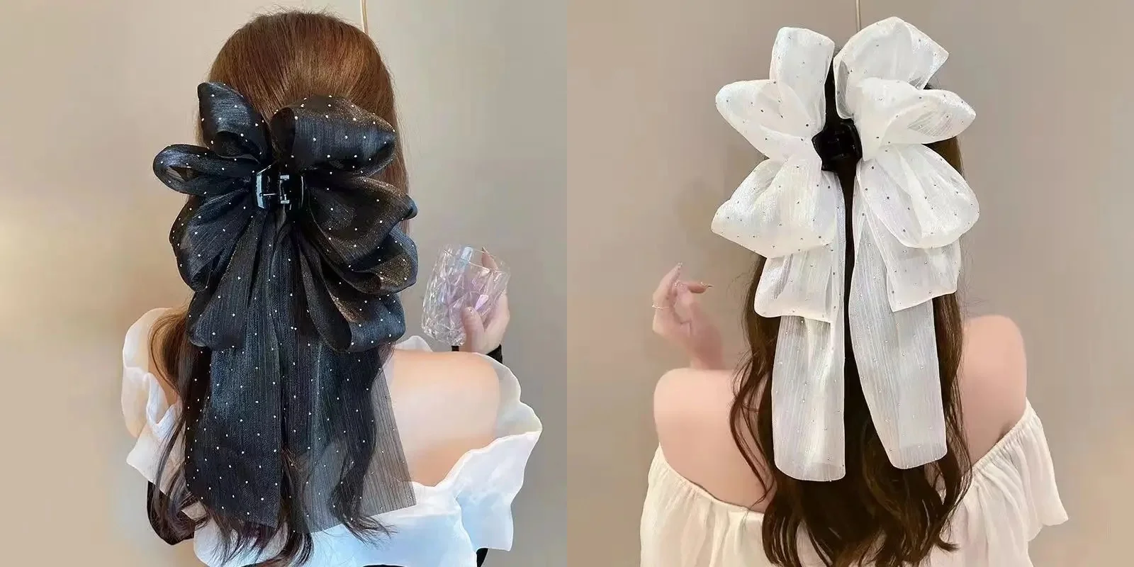 

Большой бант из гипсофилы, заколка для волос, модный сказочный темперамент, элегантный головной убор, женские заколки для волос, милые аксессуары для волос Заколки