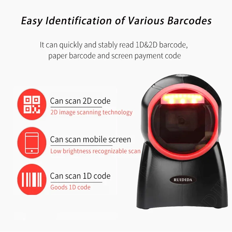 2D Table Barcode Reader Bar code Scanner QR Scanner Barcode Handfree Desktop Wired USB Reader 2d SCANNER BARCOD PDF417 Scanner