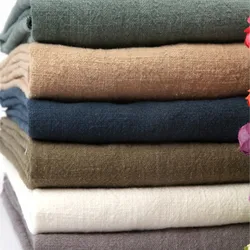 Cotton Linen Cloth Clothing Fabric Washed Solid Color Vintage Ramie Thickened Hanfu Clothes Handmade