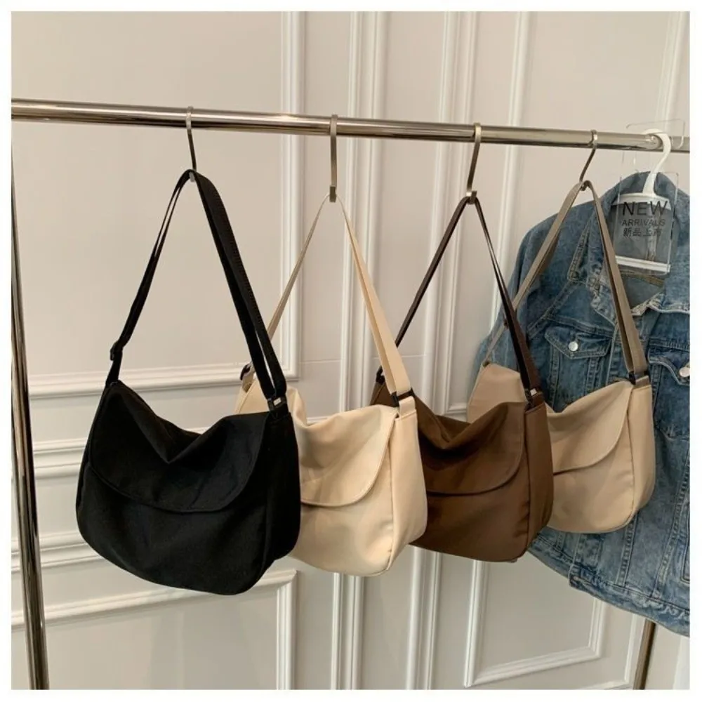 

Нейлоновая сумка через плечо в японском стиле, однотонная сумка для сообщений, легкая сумка через плечо большой вместимости, модные аксессуары для улицы