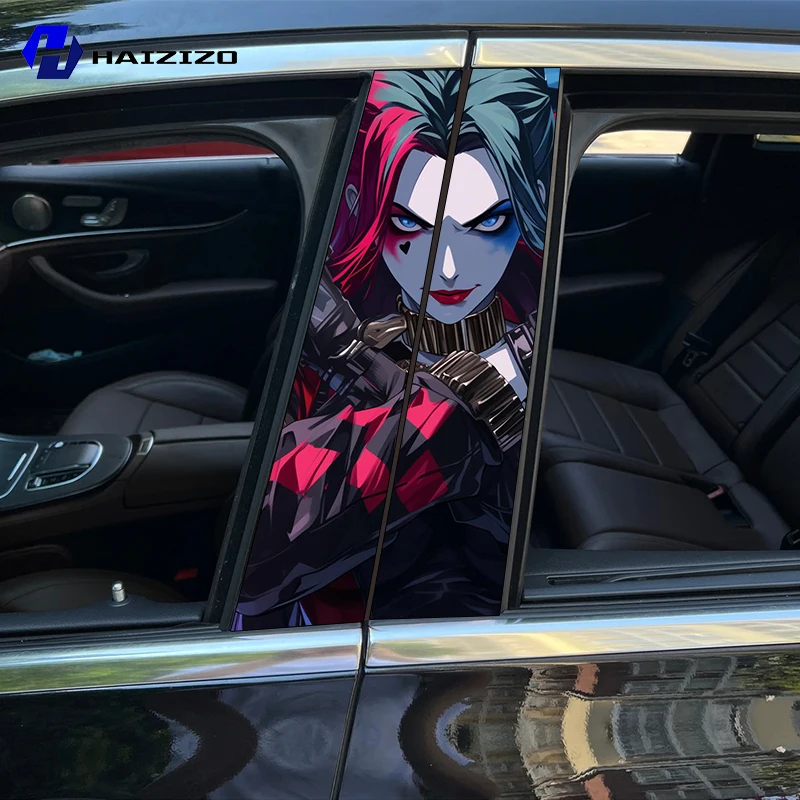 HAIZIZO Joker girl Car Graffiti Stickers Fun Cool Waterproof Sunscreen Vinyl Film Car B-pillar Scratch resistant Decoration PET