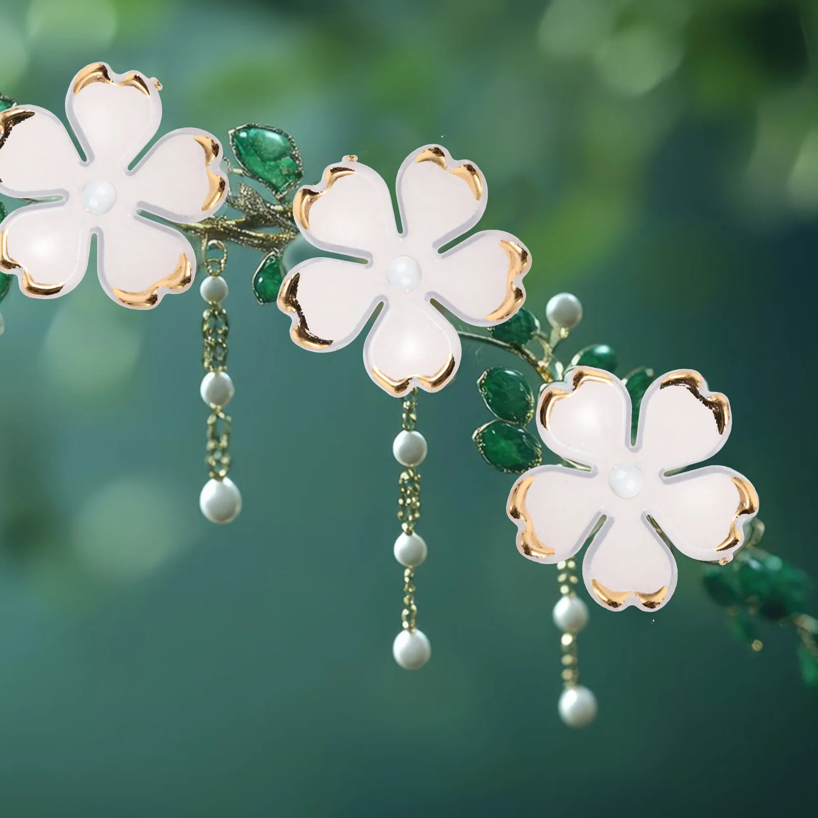 

100pcs Floral Bead Charms For Hairpin Making Acrylic Cherry Blossom Shape Lightweight Craft Supplies Jewelry Accessories Decor