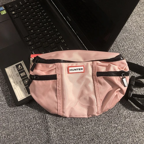 Imagen 2 del producto Hun Bolso bandolera deportivo ligero para hombre y mujer, tela de nailon funcional externa impermeable con cremallera, riñonera informal