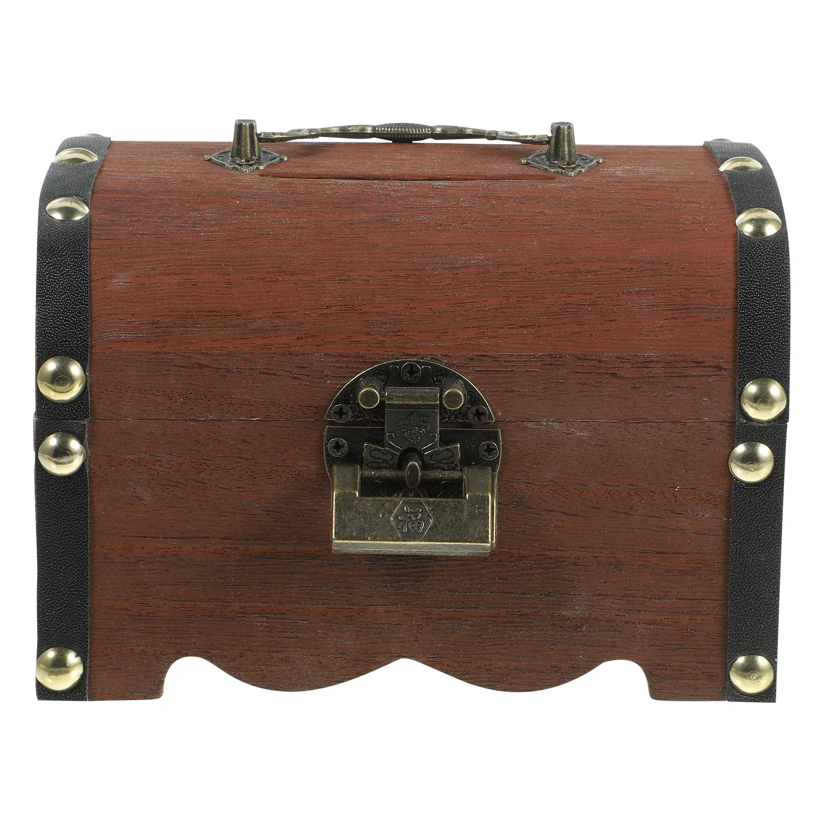 

Wooden Treasure Chest Vintage Piggy Bank Storage Box Retro Trinket Case Money Jar Kids Night Family Gathering Prop