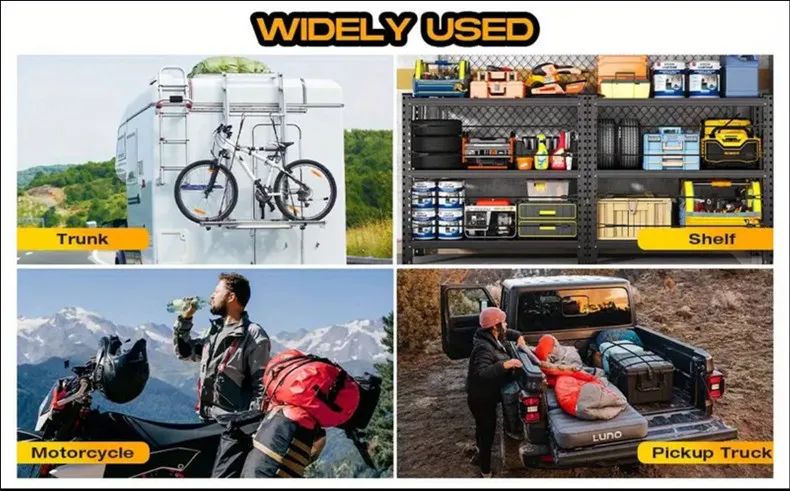 Verstellbare Bungee-Seile mit Haken, 4 Stück, robuste elastische Bungee-Seile für den Außenbereich, Gepäckgurte für Fracht, Camping, Fahrradträger, Zelt – Detail 10