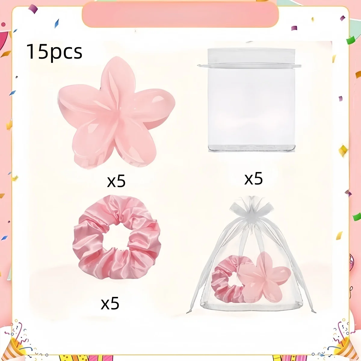 3/15/30-teiliges Brautjungfern-Geschenkset | Blumenclips, Satin-Stirnbänder für Junggesellinnenabschied, Hochzeit, Geburtstag – Detail 4