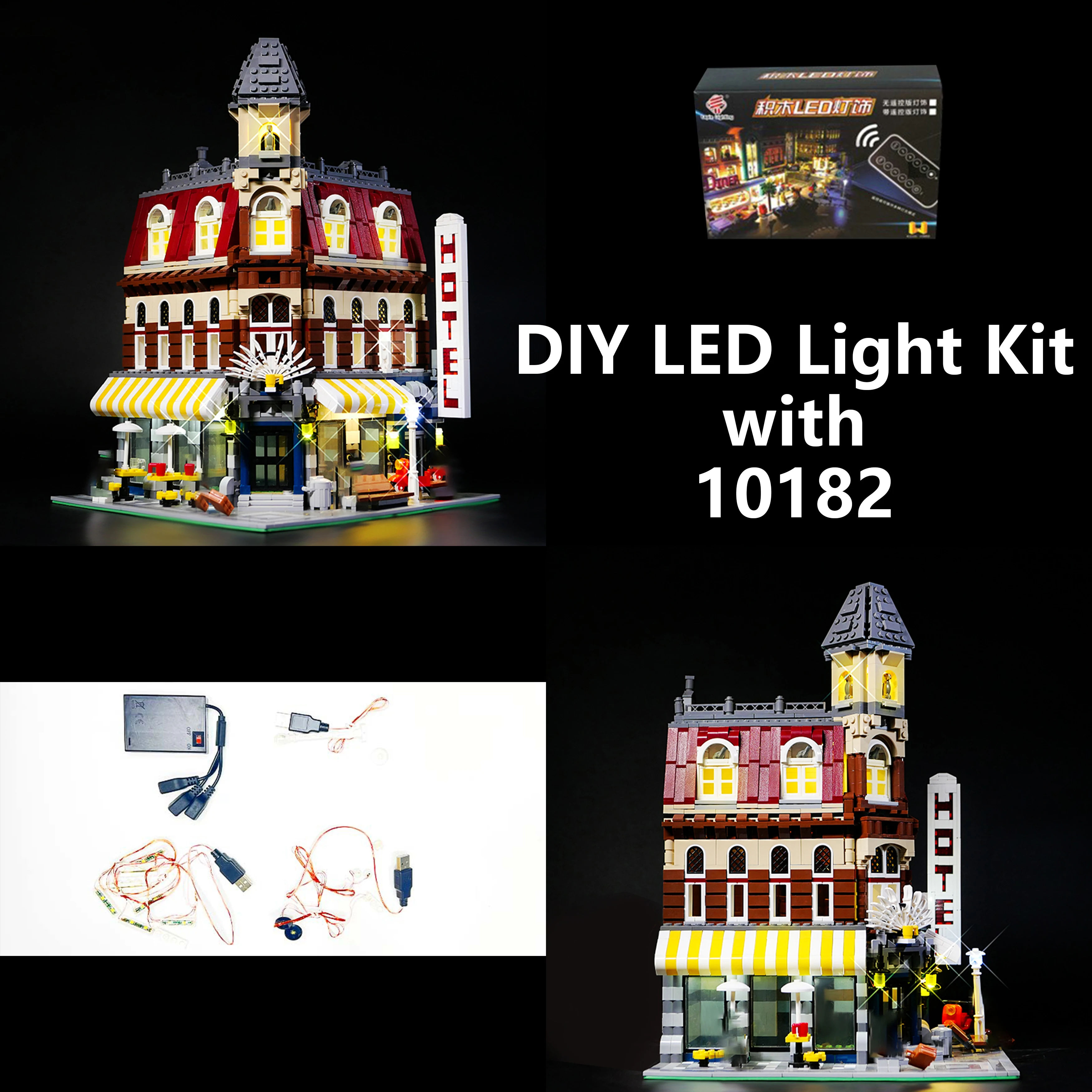 

DIY Building Block LED Light Kit for 10182 Modular Urban Architecture Model, Decorative Lighting Accessories for Display