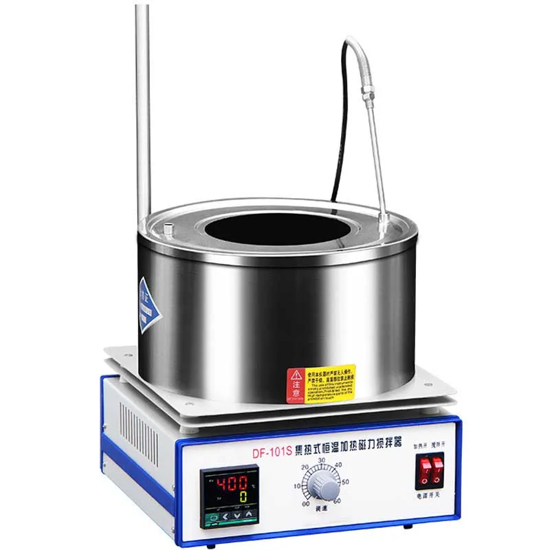 DF-101S Collecting Type Heating Magnetic Stirrer Laboratory Mixer Digital Display Thermostatic Water Bath Lab Stirrer 220V 2L