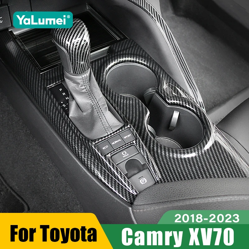 

Для Toyota Camry XV70 2018 2019 2020 2021 2022 2023 Гибридный Camry 70 Автомобильная центральная панель переключения передач, крышка чашки для воды, аксессуары