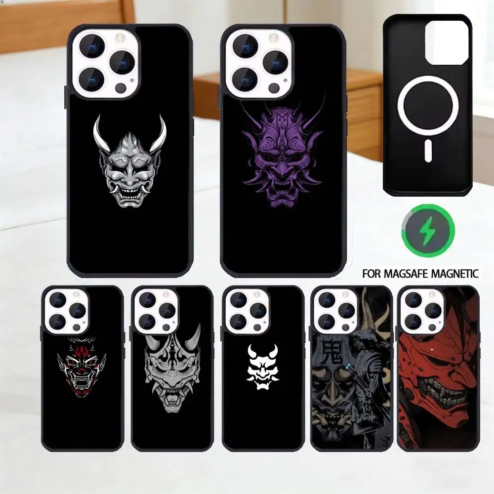 

Hannya Mask Ghost Phone Case For iPhone 17,16,15,14,13,12,Plus,Pro,Max For Magsafe Magnetic Wireless Charge