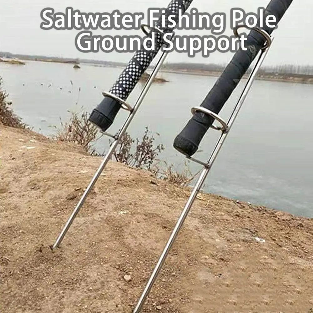 

30/40/50cm Double Rings Single Fork Fishing Rod Holder Bank Fishing Ground Rod Bracket Fishing Tools for Outdoor