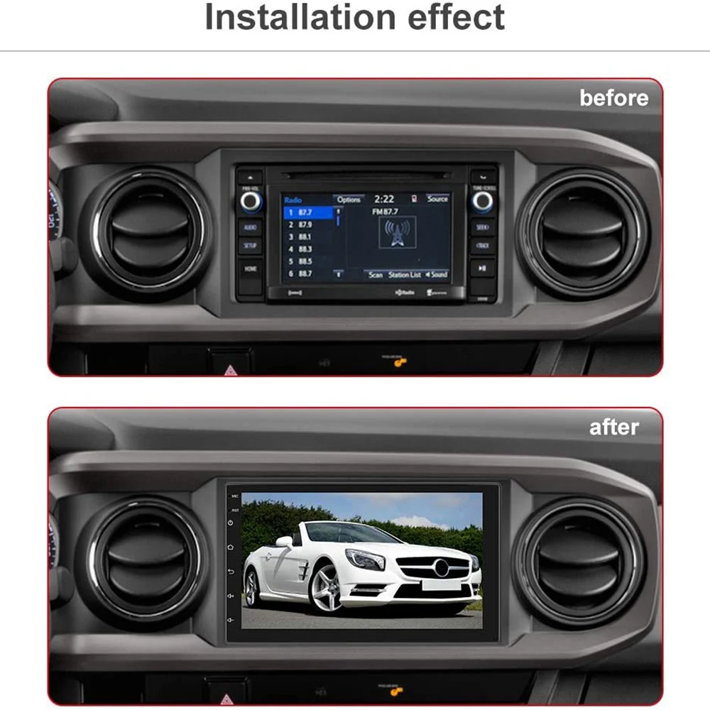 2 Din Android Car Stereo 7 Inch Touch Screen Car Radio Bluetooth Multimedia Player Supports Mirror