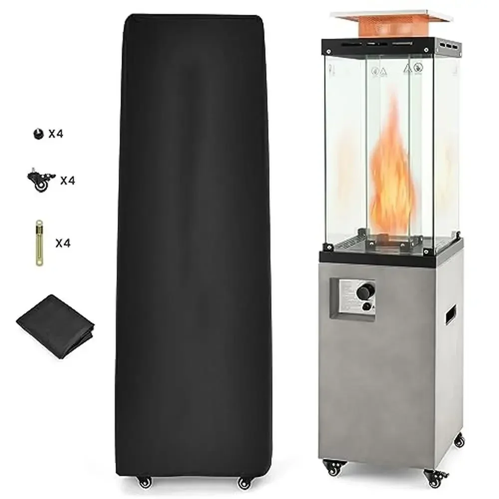 

Outdoor Propane Heater 41,000 BTU Patio Space Heater with Wheels & Waterproof Cover