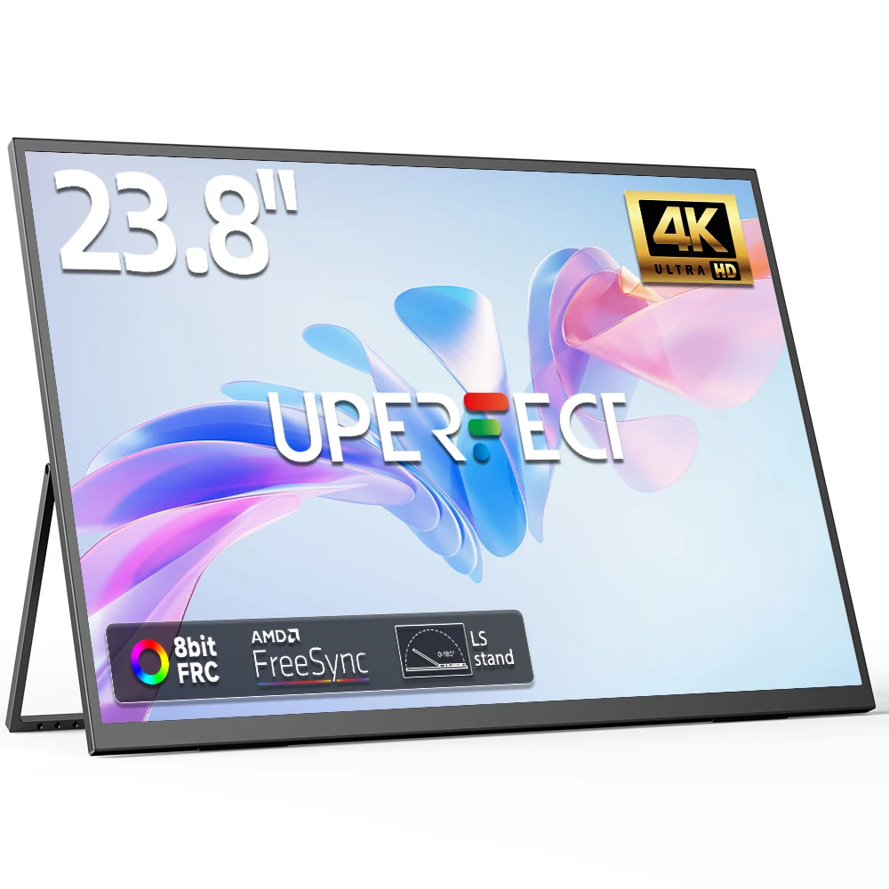 

Портативный игровой монитор UPERFECT 23,8 дюйма, 4K UHD, 3840x260, быстрый внешний IPS-экран, дисплей для ухода за глазами для ноутбука, телефона, PS4, PS5