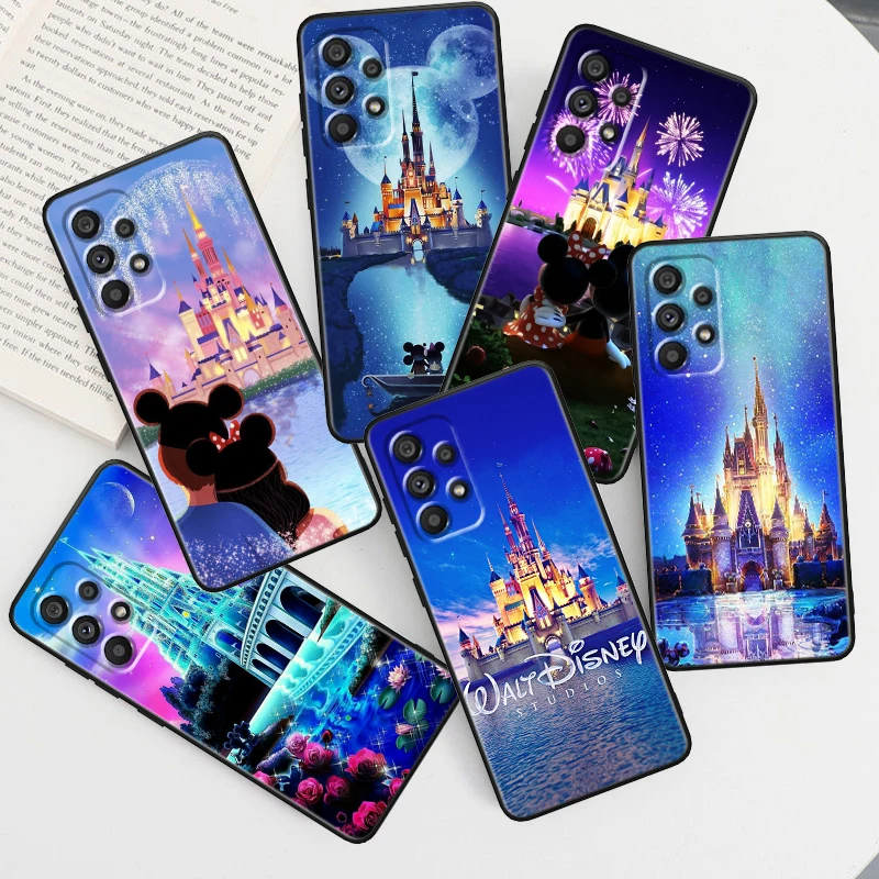 

Disney Cartoon Park Castle For Samsung A53 A52 A33 A32 A51 A71 A21S A13 A73 A50 A22 A23 A03 S A72 A54 A12 5G Black Phone Case