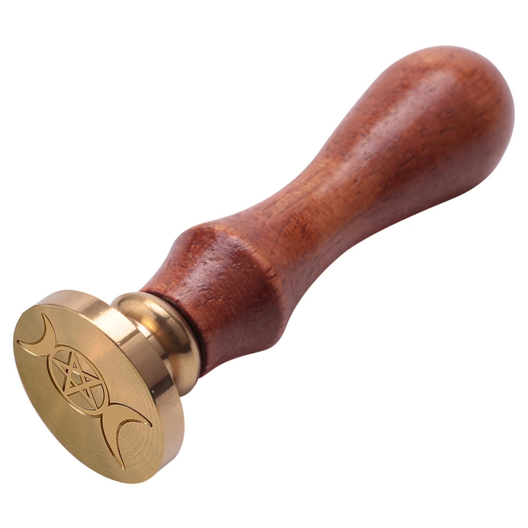 Штамп с сургучной печатью «Тройная лунная богиня», пентаграмма в форме полумесяца, языческая печать, латунный штамп, свадебные приглашения, подарки Wicca HY