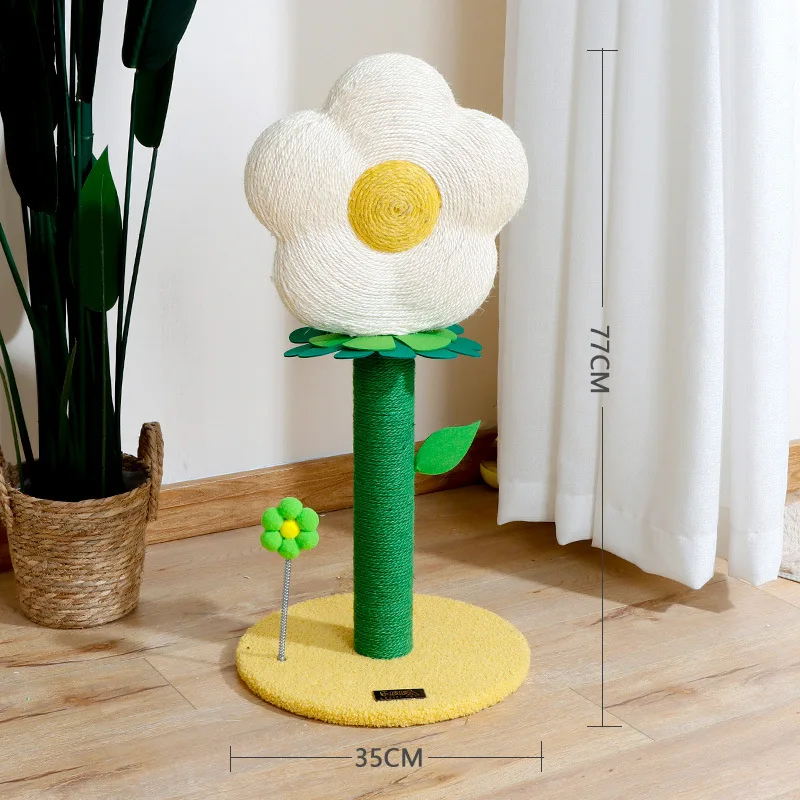 Rascador vertical de sisal para gatos – Afila garras y juega - imagen 3