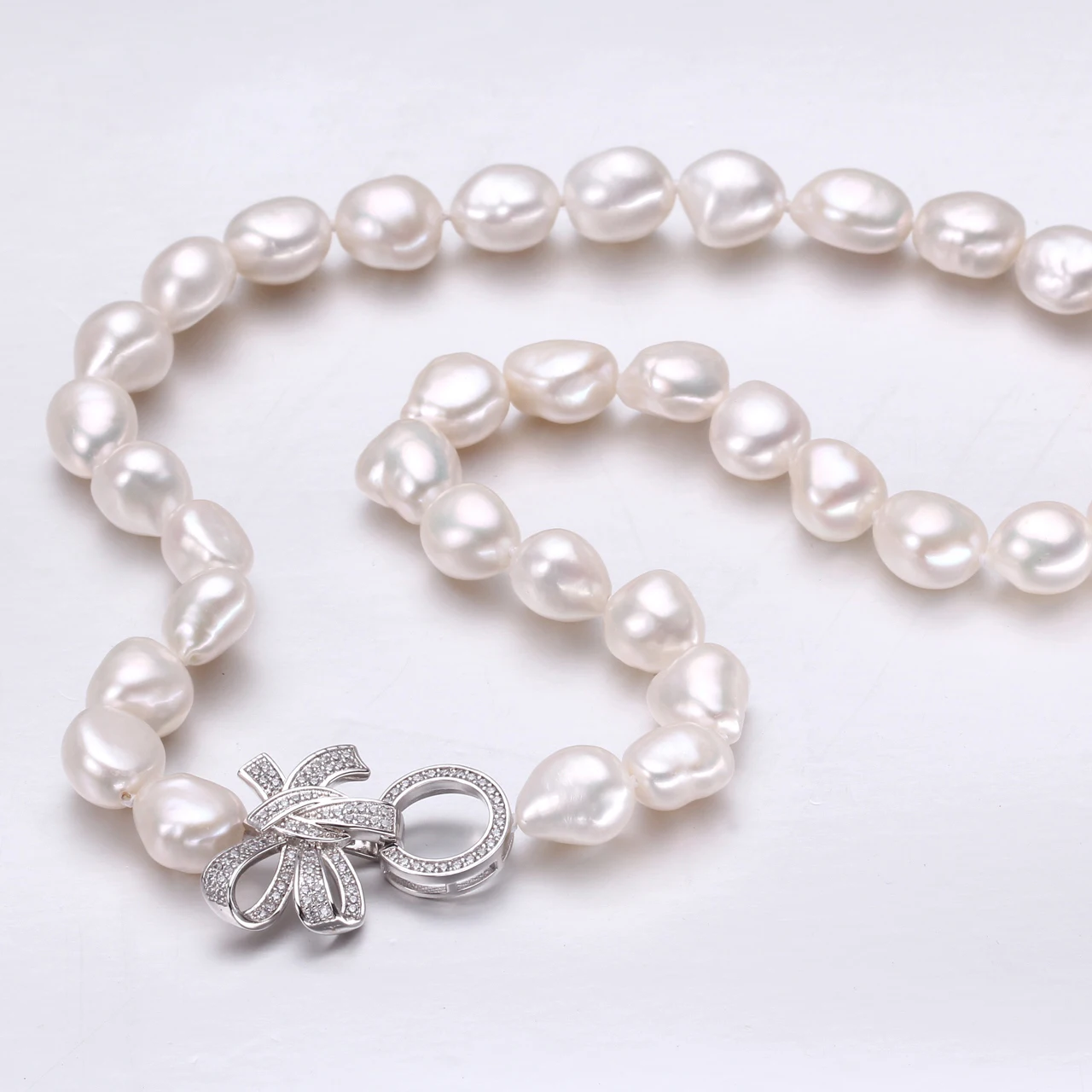 Genuine Pearl Necklace Sets For Women,Natural Freshwater White Pearl Necklace Bracelet Jewelry Sets Wife Mother Gifts