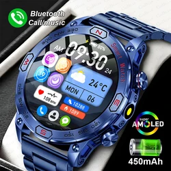 1 ATM impermeabile Smart Sport Watch da uomo con batteria da 450MAh monitoraggio della salute chiamata Bluetooth bussola esterna orologio intelligente militare