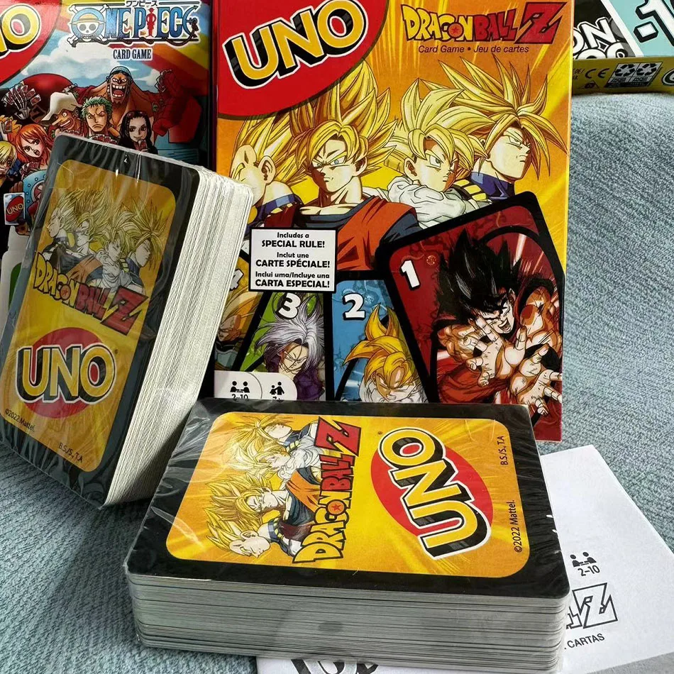 Mattel Games UNO Dragon Ball Z Card Game for Family Night Featuring Tv Show Themed Graphics and a Special Rule for 2-10 Players