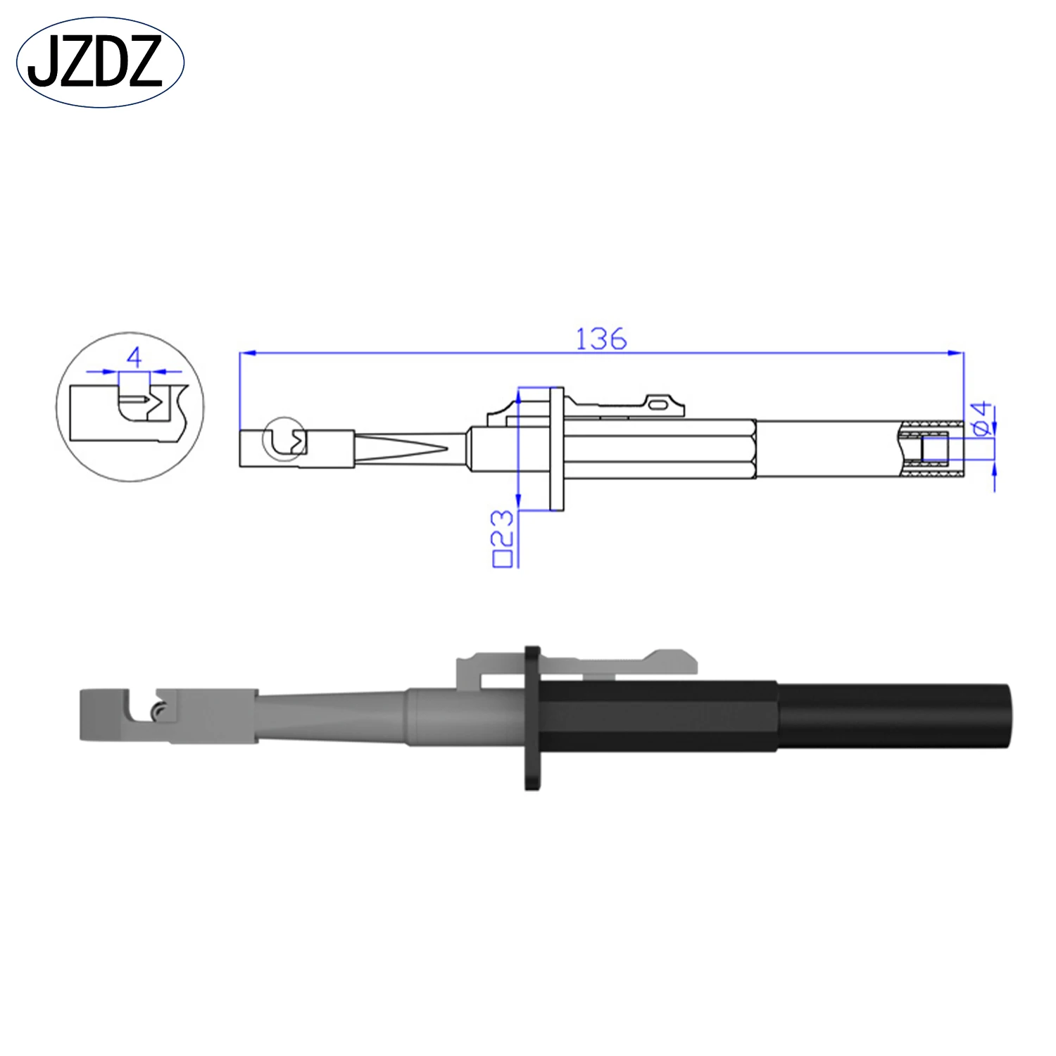 Imagem -04 - Jzdz-multímetro Digital Test Leads Kit Sondas de Teste Elétrico Grupo Clipes Jacaré Punção Wire-piercing Jt0090