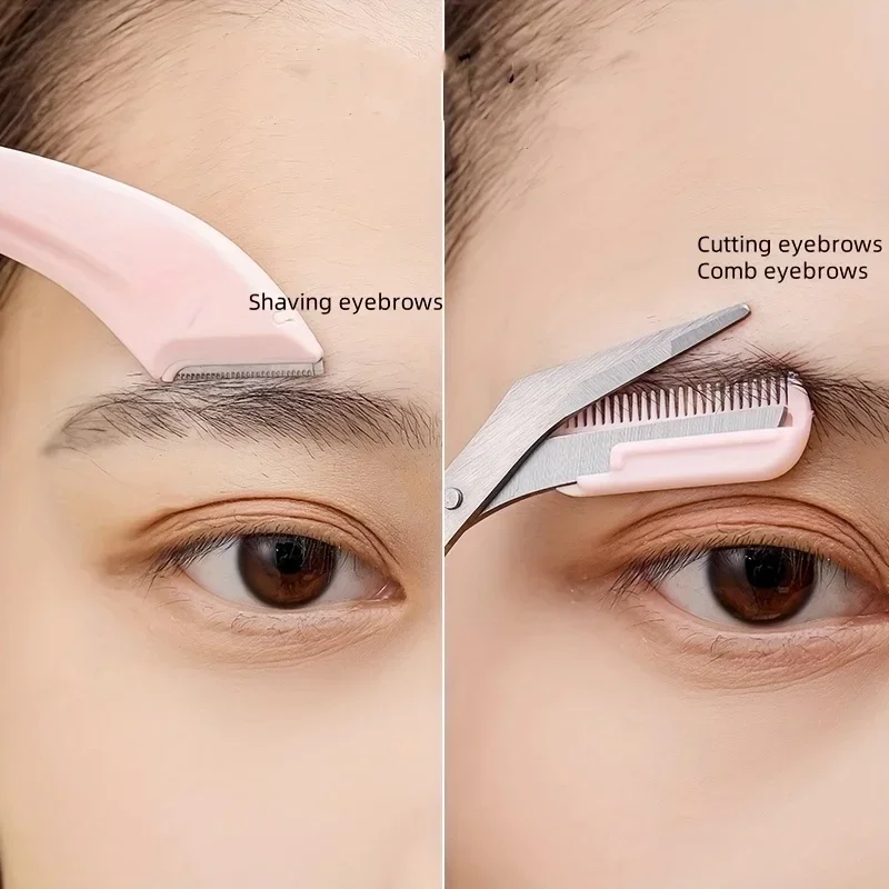Recortador de cejas con peine, depilación facial, maquillaje, herramienta segura y resistente a los arañazos, afeitadora
