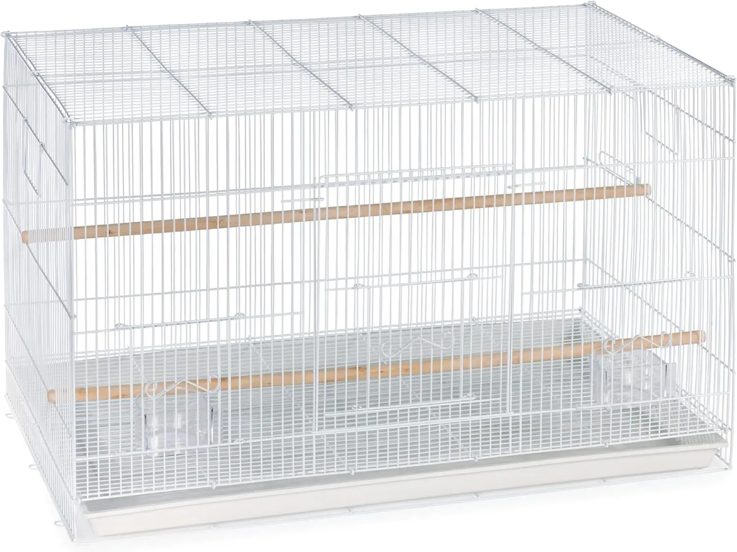 

Stackable Metal Bird Cage for Small Birds - White Flight Home with Removable Tray