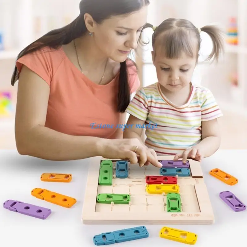 090B Geometric Moving Parking Maze Toy with Instructions for Use Colorful Early Educational Toy for Toddlers Birthday Gift